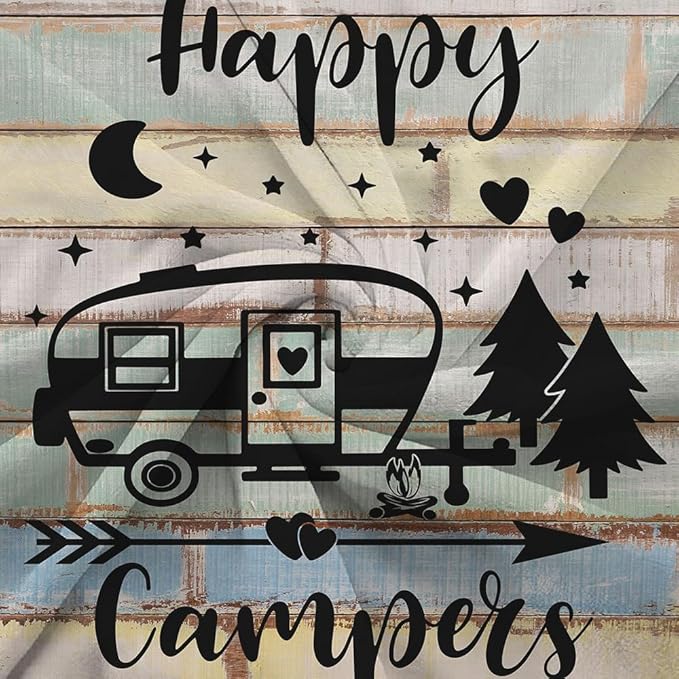 Camper Throw Blankets, Soft Warm Flannel Throws Cover for Couch, Chair, Sofa, Bed, Outdoor, Inside, Beach, Travel Decor