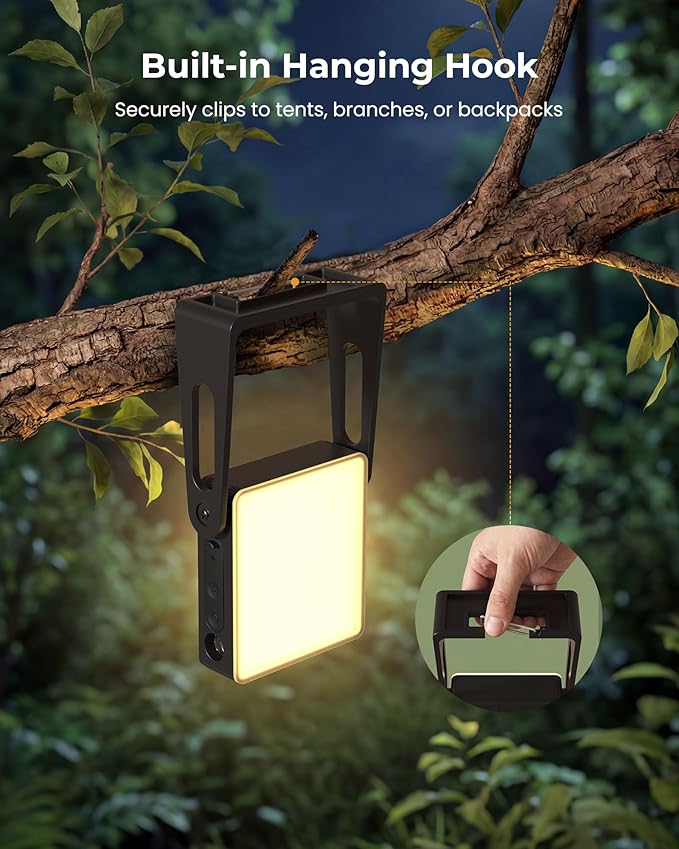 Portable LED Camping Light, 3 Modes,Rechargeable 4000mAh Dimmable Camping Lantern with 360° Rotatable Stand, 2-in-1 Flashlight Emergency Camping Lamp for Home Power Outages, Outdoor Hiking,Hurricane