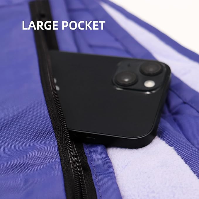 Large Outdoor Waterproof Blanket Extra Thick Fleece Stadium Blanket for Camping, Car, Pet, Picnics - Windproof, Wearable, Machine Washable 80" x 58" (Purple,Hooded)