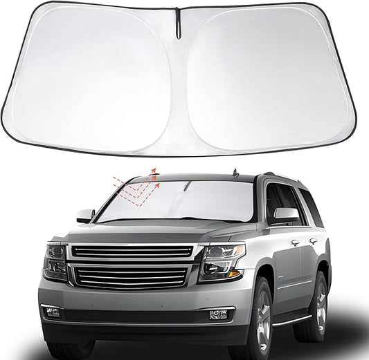 Windshield Sun Shade Custom Fit 2015 2016 2017 2018 2019 2020 Chevrolet Tahoe Accessories Foldable Sunshade Sun Blocker Front Window Shades Covers Keep Car Cooler