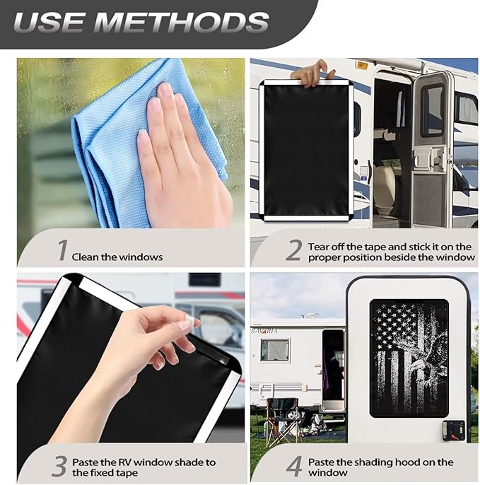 American Flag Eagle Pattern Rv Door Window Shade Cover Privacy Screen Door Curtains for Rv Door Window, Camper Window Shades for Travel Trailer Motor Home