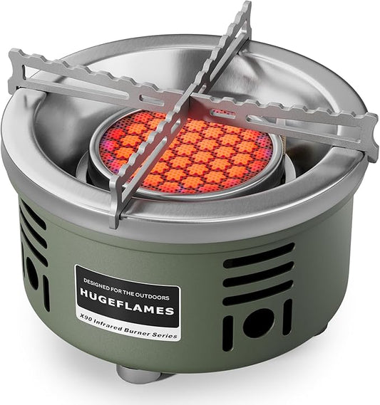 Portable Camping Stove Small Propane Butane Stove Windproof Cooking Burner Gas Stoves with Carrying Case (Infrared Stove)