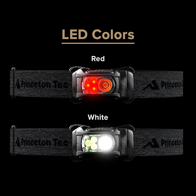 Princeton Tec Remix 450 Lumen Maxbright & Ultrabright Black / Dark Gray, LED Headlamp, IPX4 Water Resistance, Essential for Hiking, Camping, Hunting, Fishing, Running, & Safety Preparedness.