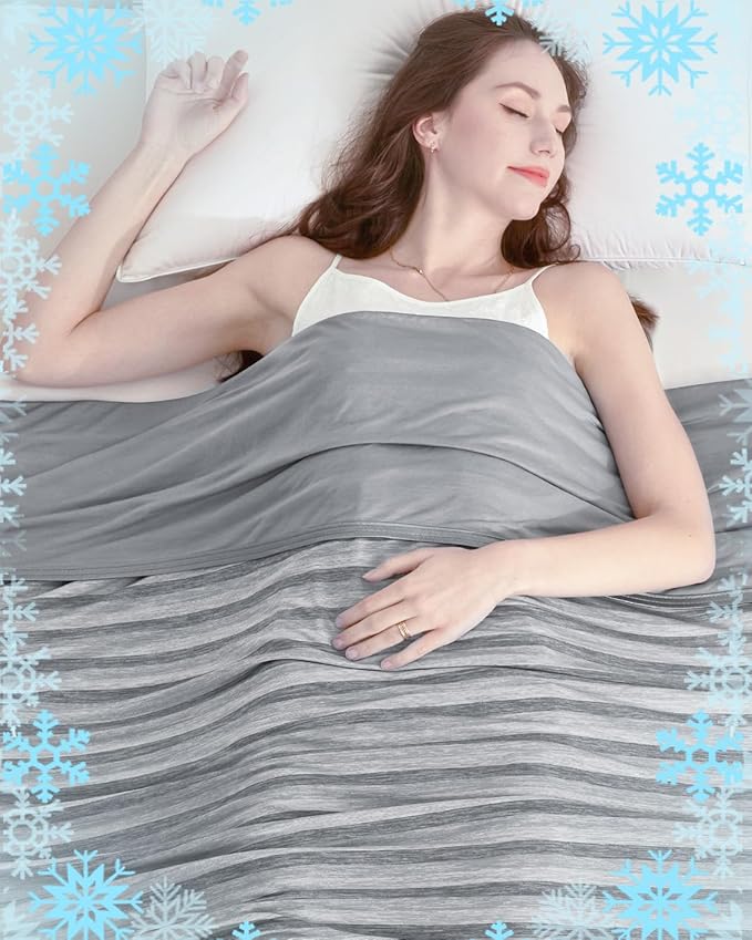 Ailemei Direct Cooling Blanket for Hot Sleepers, Double Sided Cold Effect, Twin/Full Size Lightweight Breathable Summer Blankets for Bed, Transfer Heat to Keep Body Cool for Night Sweats, 60"x90"
