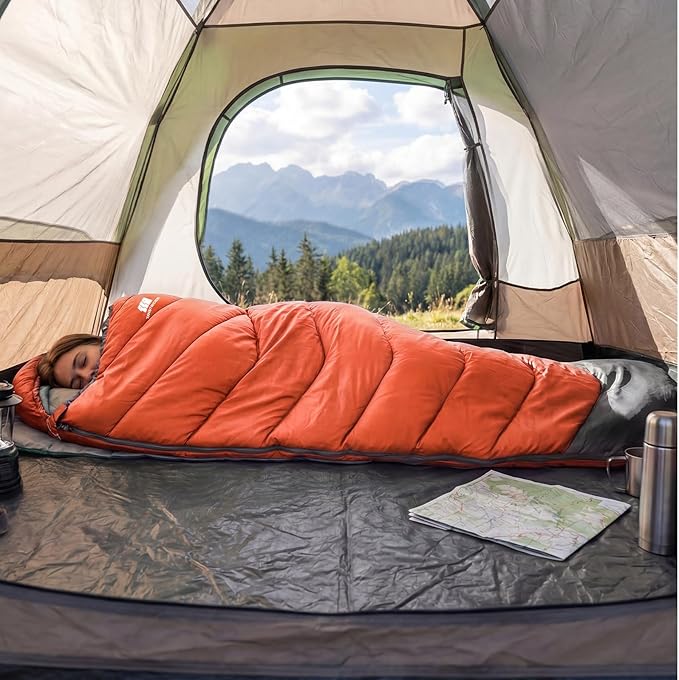 Sleeping Bags for Adults Cold Weather & Warm,Backpacking Camping Sleeping Bag for Tall Girls Boys,Lightweight,Compact,Waterproof Camping Gear for Traveling,Hiking,Hotel,Outdoor & Indoor