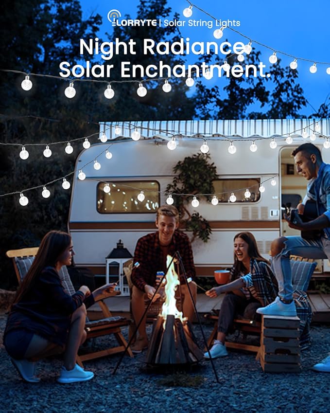 2-Pack 72FT 120 LED White Crystal Globe Solar String Lights Outdoor, Waterproof Solar Powered Fairy Lights for Outside, 8 Lighting Modes Patio Decorations for Garden Yard Porch Wedding Party Tree