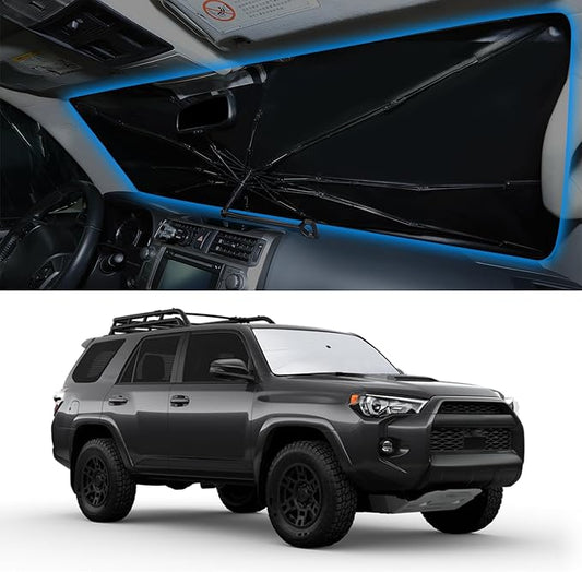 Windshield Sun Shade Umbrella Fit for Toyota 4Runner 2010-2024 2025 Accessories Foldable Front Window Sunshade Sun Protection Keeps Car Cool