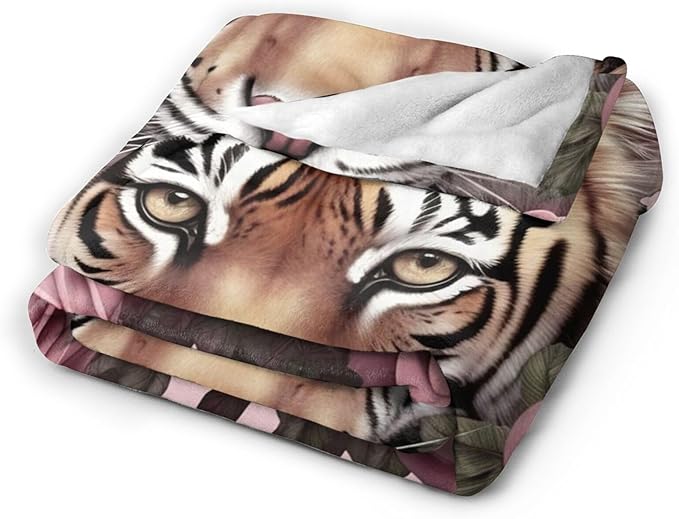 Tiger Blanket Soft Warm Tiger Fleece Plush Throw Blanket Tiger Gifts for Tiger Lover Cozy Flannel Bedding Tiger Animal Stuff Decor Blanket for Girls Boys Kids Adults Women 50"x60"