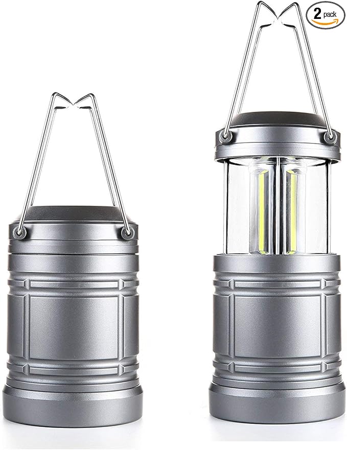 2 Pack Camping Lantern 500 Lumens Collapsible Portable LED Lantern for Emergency, Hurricane, Storms, Outage