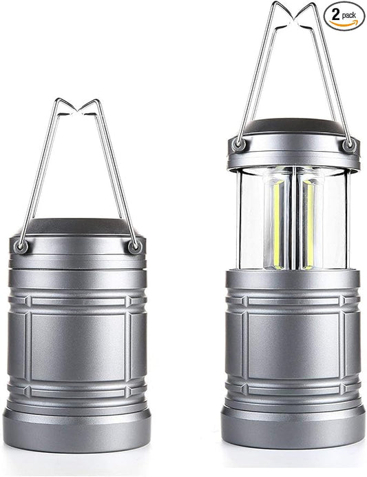 2 Pack Camping Lantern 500 Lumens Collapsible Portable LED Lantern for Emergency, Hurricane, Storms, Outage