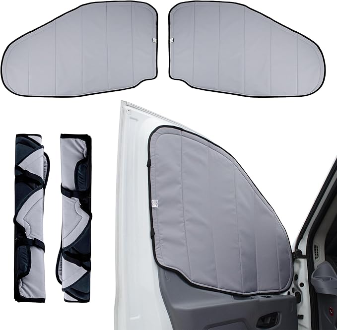 Living in a Bubble Insulated Blackout Front Window Covers (Pair) for Ford Transit Van Year 2015-2026
