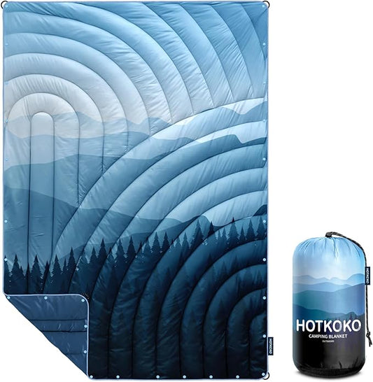 Camping Blanket,Lightweight Puffy Printed Camping Blanket Packable Outdoor Blanket for Camping,Traveling, Stadium, Hiking, Picnics