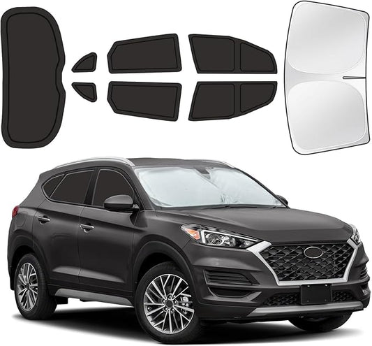 for Hyundai Tucson 2016-2021 Car Window Shades, 8pcs Privacy Sun Shade Set for Front Windshield Side and Rear Windows, Full Window Covers Keeps Vehicle Cool for Camping Napping