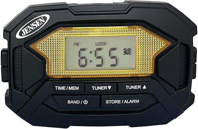 Jensen SAB-60 Armband Digital AM/FM Stereo Radio with Clock and Earbuds, Black, SAB-60