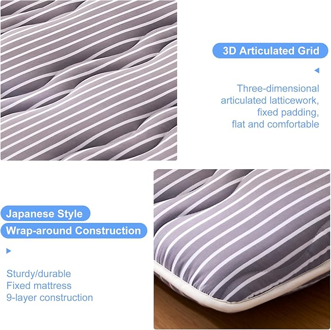 jzbearapt Premium Foam Japanese Floor Mattress Futon Mattress,100% High Density Comfortable Foam,Thicken Tatami Mat Sleeping Pad,Portable Kids Adults Sleeping Mats for Guest Room, Dormitory