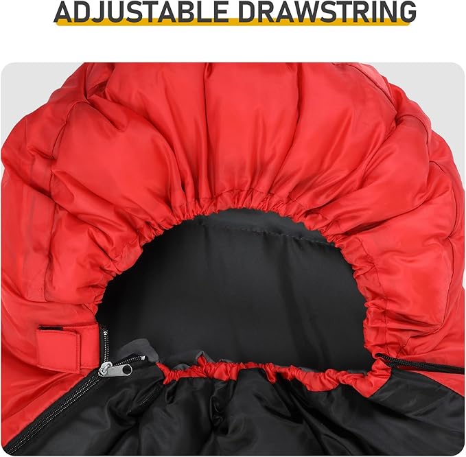Lightweight Sleeping Bag for Backpacking and Hiking, 190T Polyester, Waterproof Envelope Style, 74.8 x 29.5 in, 2.1 lbs