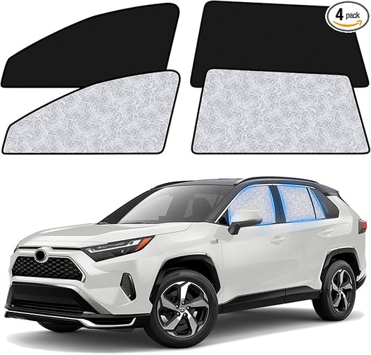 ZATOOTO Car Window Shades for Toyota RAV4 2019-2024, 4 Pcs Magnetic Car Window Covers, 100% UV Protection Foldable Privacy Curtains Side Window Sun Shade for Baby Breastfeeding Sleeping Camping