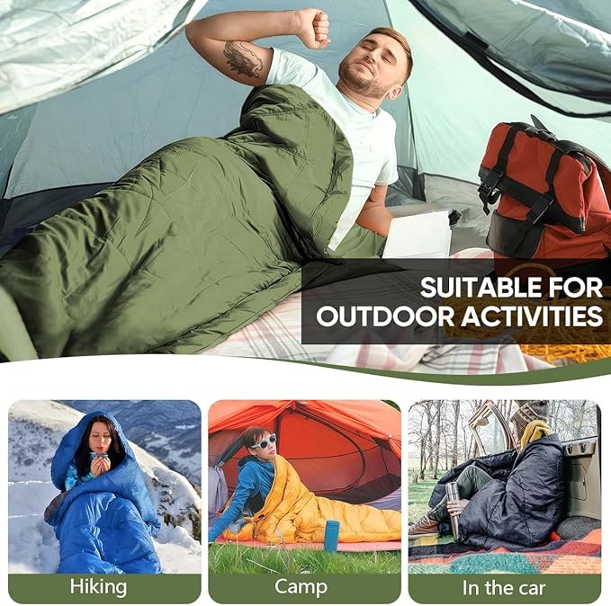 OBTANIM Sleeping Bags Portable Waterproof Camping Sleeping Bag for Adults Kids 4 Seasons Cold Weather or Warm Backpacking Hiking Travel Indoor Outdoor Use