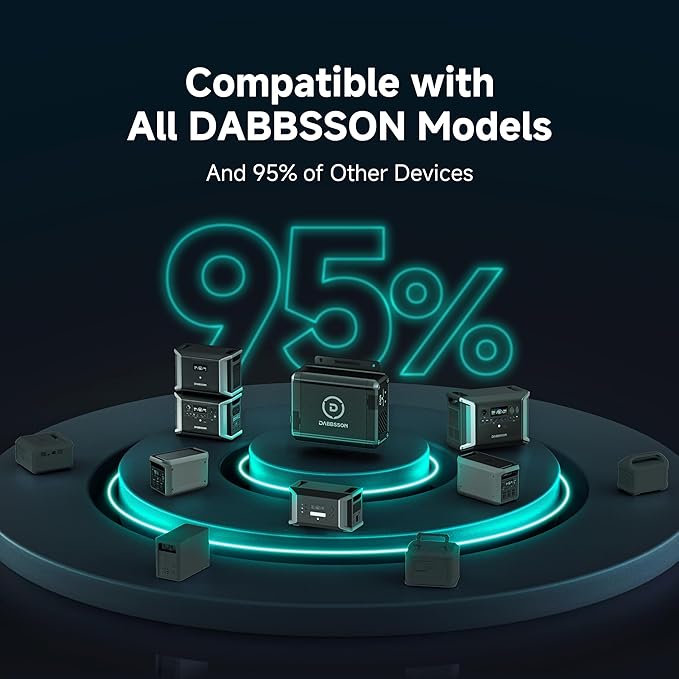 DABBSSON 3000L Solar Generator with Charger S, 3072Wh Semi-Solid LiFePO4, 560W Alternator Charger, 3000W AC Output 6,TT-30 for RV,P-Boost 3600W, Compact, 1.3X Runtime,0-80% 1.5H,for Camping/Home