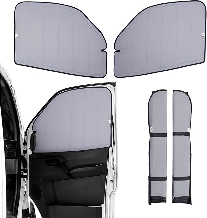 Living in a Bubble Insulated Blackout Front Window Covers (Pair) for Mercedes Sprinter Van Year 2019-2026, VS30