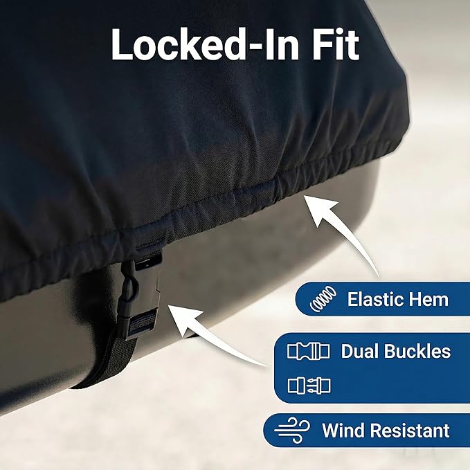 Roof Box Cover, Dimensions: 77 x 35 x 17 Inches Universal Waterproof, Dustproof, UV-Resistant, Scratch-Resistant Roof Box Cover Compatible with Thule, Perflex, Yakima Brands Bottom Snap-On Design