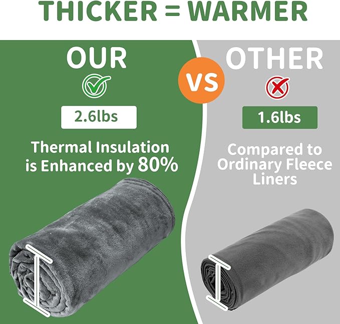 Tuphen Flannel Sleeping Bag Liner, XXL Fluffy Adult Sleeping Sack with Hidden Zipper for Warm or Cold Weather, Thick Travel Sheets for Hotel,Camping,Backpacking,Traveling & Dirty Proof,Gray,86 x 41‘’