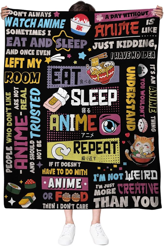 Anime Gifts for Girls, Japanese Anime Gifts for Women, AAnime Lovers Men, Soft Throw Blanket 50" *60", Christmas Thanksgiving Gifts for Daughter