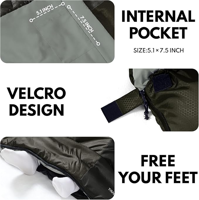 XXL Winter Sleeping Bags for Adults Cold Weather,Camping Sleeping Bag for Kids with Compression Sack,4 Season Camping Essentials Gear for Hiking,Traveling,Outdoor,Backpacking,Climbing