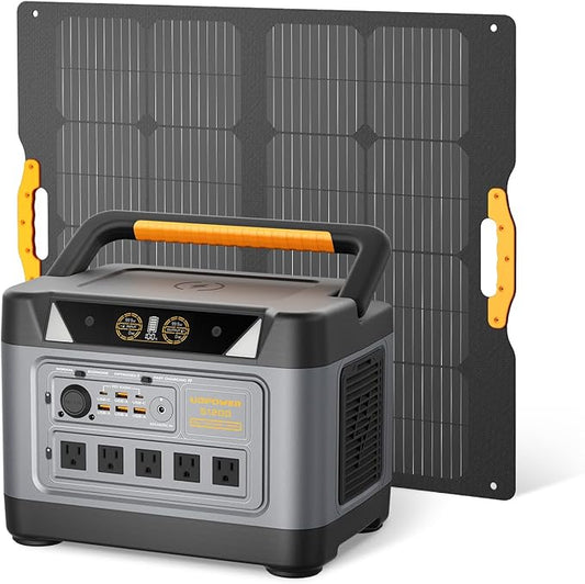 UDPOWER S1200 1190Wh Solar Generator Kit | 1200W Power Station + 120W Solar Panel | Portable Power for Home Backup, RV & Outdoor