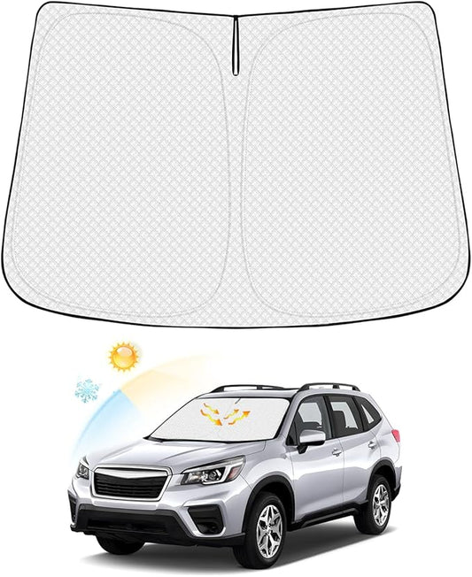 Canvcle Windshield Sun Shade for Subaru Forester 2019-2024 Accessories Thicken 6-Layer Foldable Front Window Sunshade Sun Visor Protector Block UV Rays Keep Vehicle Cool
