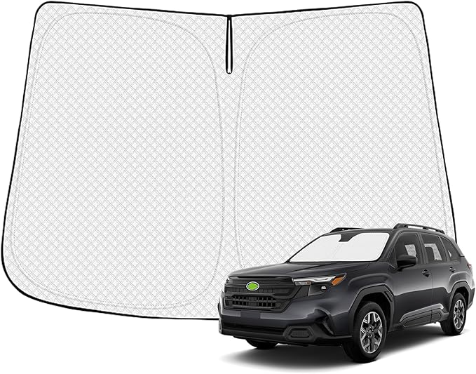 Canvcle Windshield Sun Shade for 2025 2026 Subaru Forester Accessories Thicken 6-Layer Front Window Sunshade Cover Sun Visor Protector Foldable Block UV Rays Keep Vehicle Cool