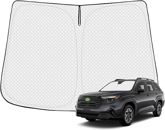 Canvcle Windshield Sun Shade for 2025 2026 Subaru Forester Accessories Thicken 6-Layer Front Window Sunshade Cover Sun Visor Protector Foldable Block UV Rays Keep Vehicle Cool
