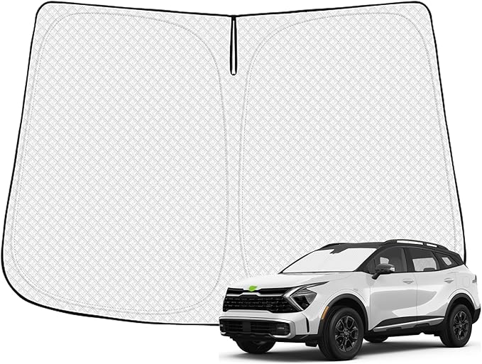 Canvcle Windshield Sun Shade for 2023-2025 2026 Kia Sportage NQ5 Accessories Thicken 6-Layer Front Window Sunshade Cover Sun Visor Protector Foldable Block UV Rays Keep Vehicle Cool