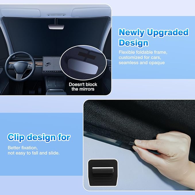 T TGBROS Windshield Sun Shade for Ford Ranger 2019-2023 Car Window Shades Thicken UV Block and Blackout Privacy Foldable Sunshades 6PCS Accessories Keep Cool Sun Visor Covers