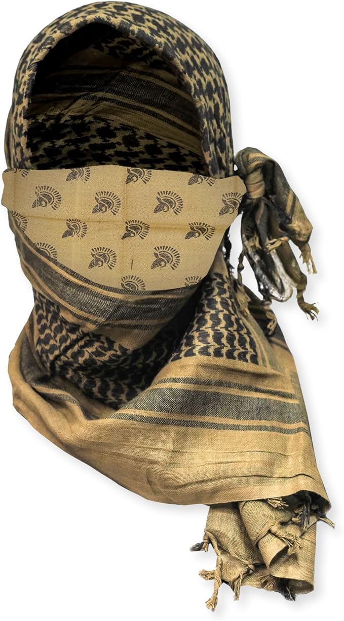 M MCGUIRE GEAR Shemagh Tactical Scarf, Middle Eastern Desert Hood, Bandana, Keffiyeh, Military Style, 100% Cotton, 42" x 42"