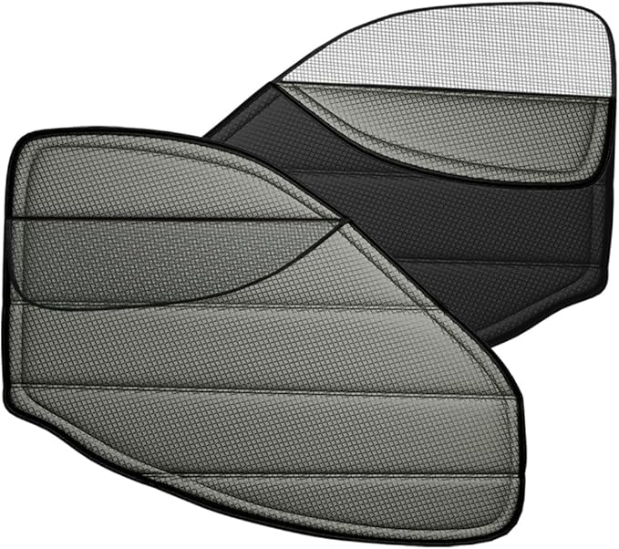 Extra-Thick Front Door Window Covers(Pair) for Ford Transit Medium/High Roof, 2015-2019, Magnetic Insulated Blackout Window Sunshade, Foldable Design, with Bug Screen, AllSeasonGuard Pro