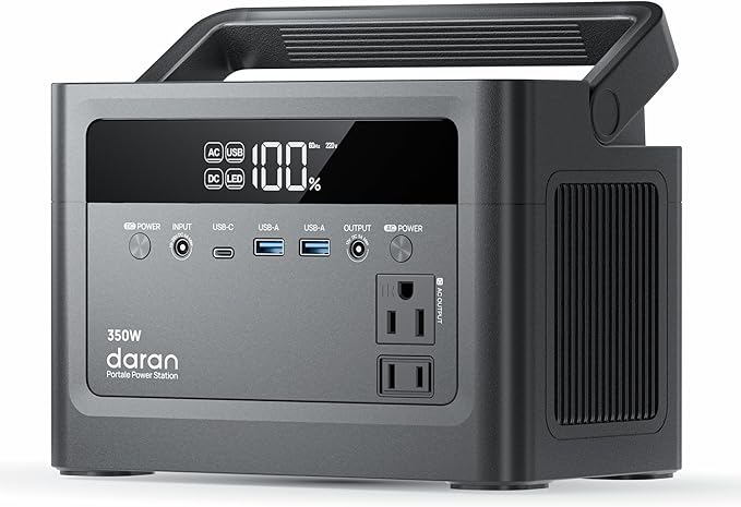 2026 Portable Power Station 350W, 288Wh LiFePO4 Battery Backup, Power Bank with AC Outlet 110V/ 700W Surge, Solar Generator Fast Charging for Camping Essentials, Hurricane Emergency, Home, Road Trips
