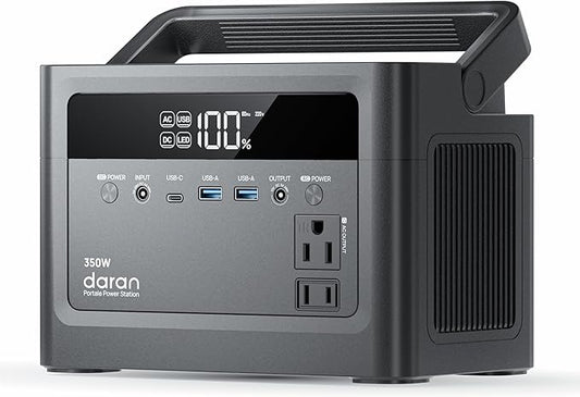 2026 Portable Power Station 350W, 288Wh LiFePO4 Battery Backup, Power Bank with AC Outlet 110V/ 700W Surge, Solar Generator Fast Charging for Camping Essentials, Hurricane Emergency, Home, Road Trips