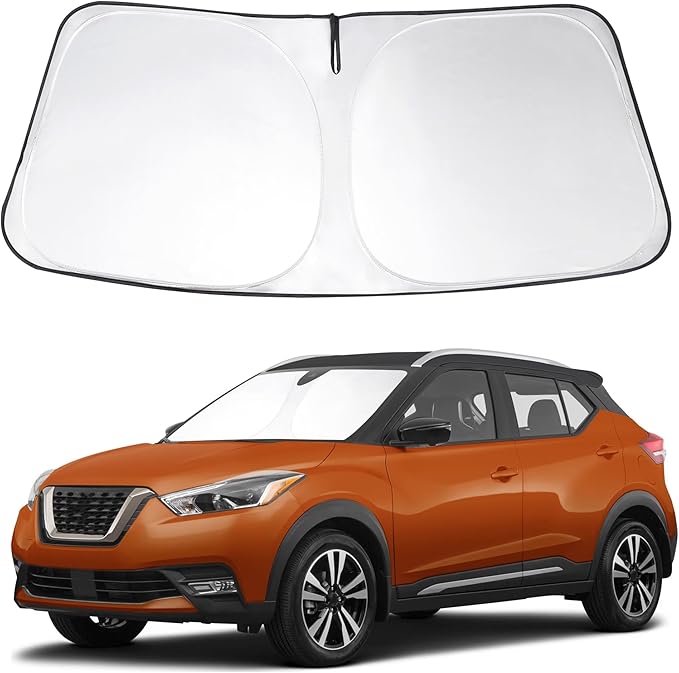 Windshield Sun Shade Custom Fit 2018 2019 2020 2021 2022 2023 2024 Ni ssan Kicks S SV SR Crossover Accessories Front Sunshade Sun Visor Covers Protector Keeps Cool