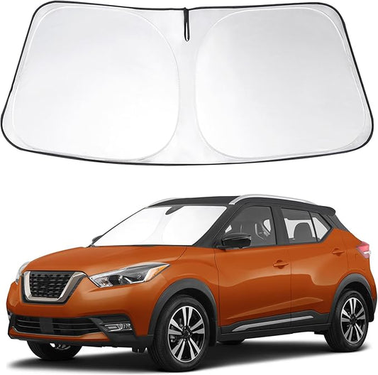 Windshield Sun Shade Custom Fit 2018 2019 2020 2021 2022 2023 2024 Ni ssan Kicks S SV SR Crossover Accessories Front Sunshade Sun Visor Covers Protector Keeps Cool