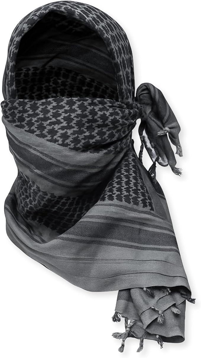 M MCGUIRE GEAR Shemagh Tactical Scarf, Middle Eastern Desert Hood, Bandana, Keffiyeh, Military Style, 100% Cotton, 42" x 42"