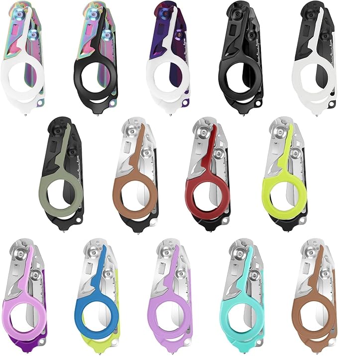 6in1 Trauma Shears, Stainless Steel Pocket Scissors Glass Breaker Emergency Medical Trauma Scissors,Outdoor Camping Tools Multi-function Shears (Turquoise blue)