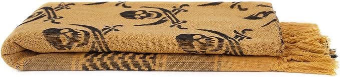 Explore Land Cotton Shemagh Keffiyeh Tactical Desert Scarf Neck Head Wrap with Tassel for Men Women