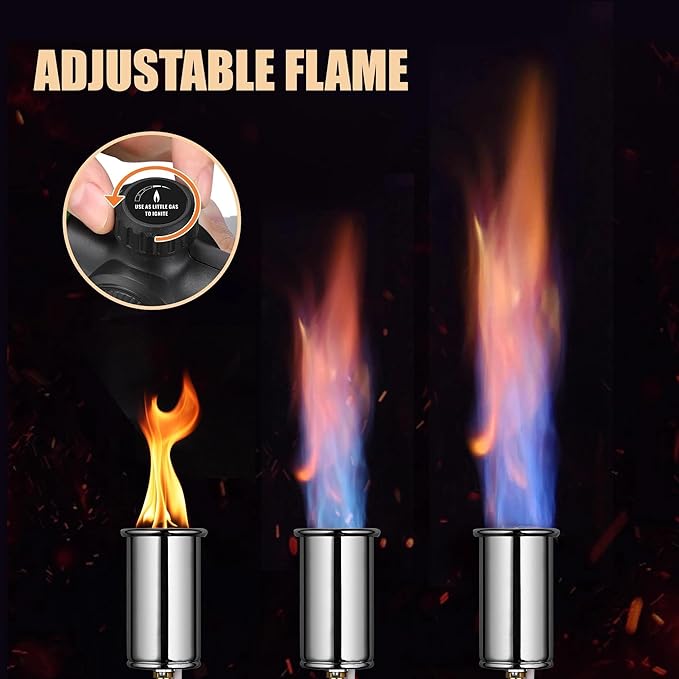KOACKL Powerful Propane Torch, Blow Torch with Adjustable Flame, Flamethrower Kitchen Torch Burner Gas Welding Kits for Grill, BBQ, Searing Steak, Camping & Charcoal Torch Lighter(Tank Not Included)