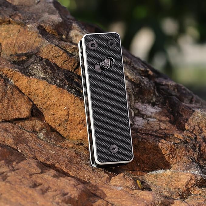 ROXON KS2 Elite Noir Blanc Edge D2 Blade 13 in 1 Mini Multi Tool function pocket knife with big scissor, G10 handle and Pocket clip, good for Camping/Emergencies/EDC Multitool (D2 Steel Blade)
