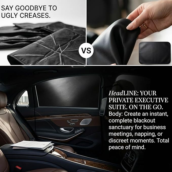 Car Curtains for Side Window - Thick Suede 4 Pcs Privacy Sun Shades Magnetic 100% Block Light Car Window Covers with Cooler Feeling (Ultra-Thick Suede, 4pcs)