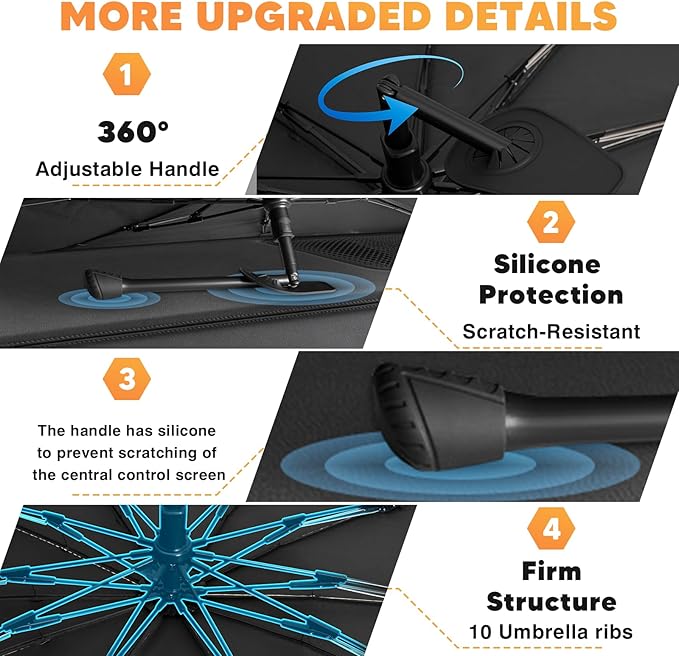 KUST Sun Shade Umbrella for BMW X5 2019-2025 2026 | Custom Fit Windshield Sunshade | Foldable Sunshade with Bendable Handle | Blocks Heat & UV Scratch Resistant Keep Your Car Cool Sunshield