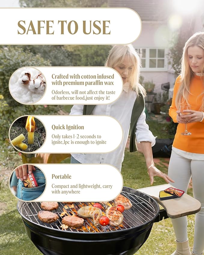 AWEASROY Fire Plugs Fire Starters - Windproof Fire Starter for Campfires Long Brun Time - Fire Starters for Fireplace,Chimney,BBQ Grill,Camping Fire,Wood Stove - Emergency Survival Tools 24pcs