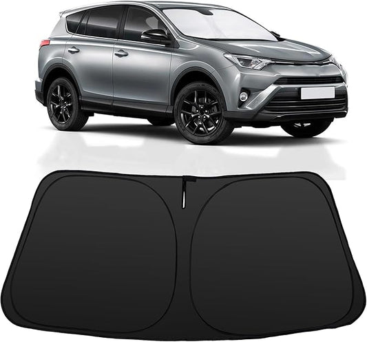 Windshield Sun Shade Compatible with 2013-2018 Toyota RAV4 Accessories Foldable Sun Blocker Sunshade Protect Car from Sun Rays & Heat Damage
