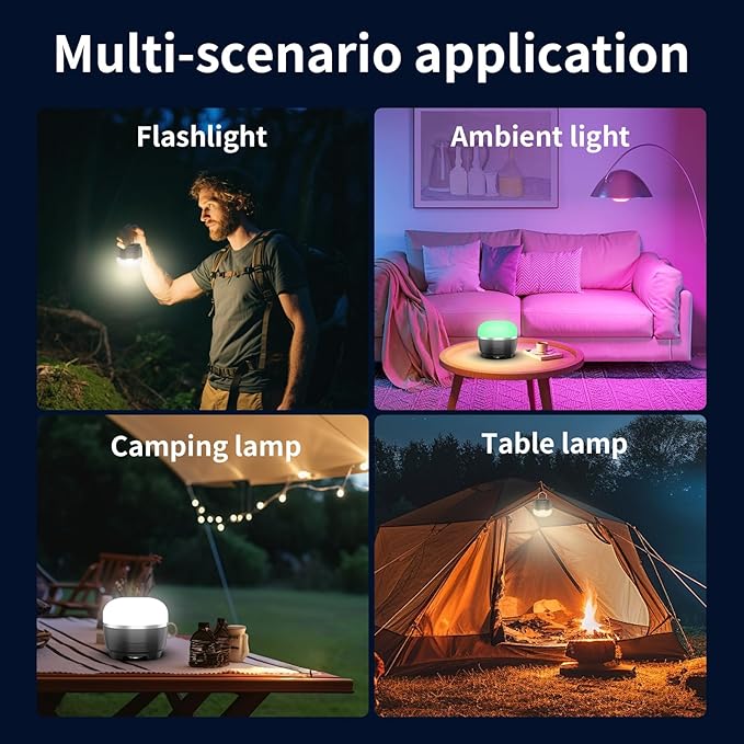 LED Camping Lantern, 8000mAh Rechargeable Camping Tent Light with 13 Light Modes, 6 Brightness Adjustable Tent Lamp, IP44 Waterproof Emergency Hanging Light for Hurricane, Power Outages